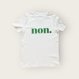 non. T-Shirt - weiß / grün glitzer