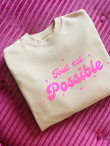 Tout est Possibble - Peach / neon pink glitzer
