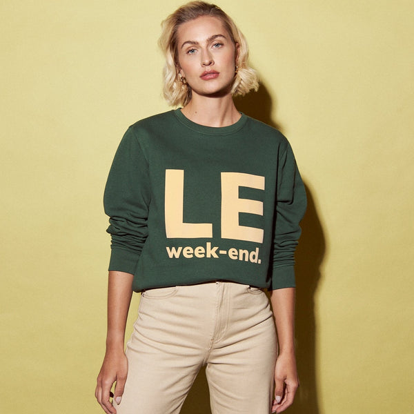 Le WEEKEND Sweatshirt - Grün/Beige