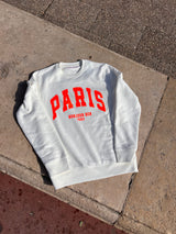 PARIS Sweatshirt - Off-White / Neon Orange