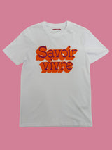 Savoir Vivre T-Shirt - Weiß / Orange