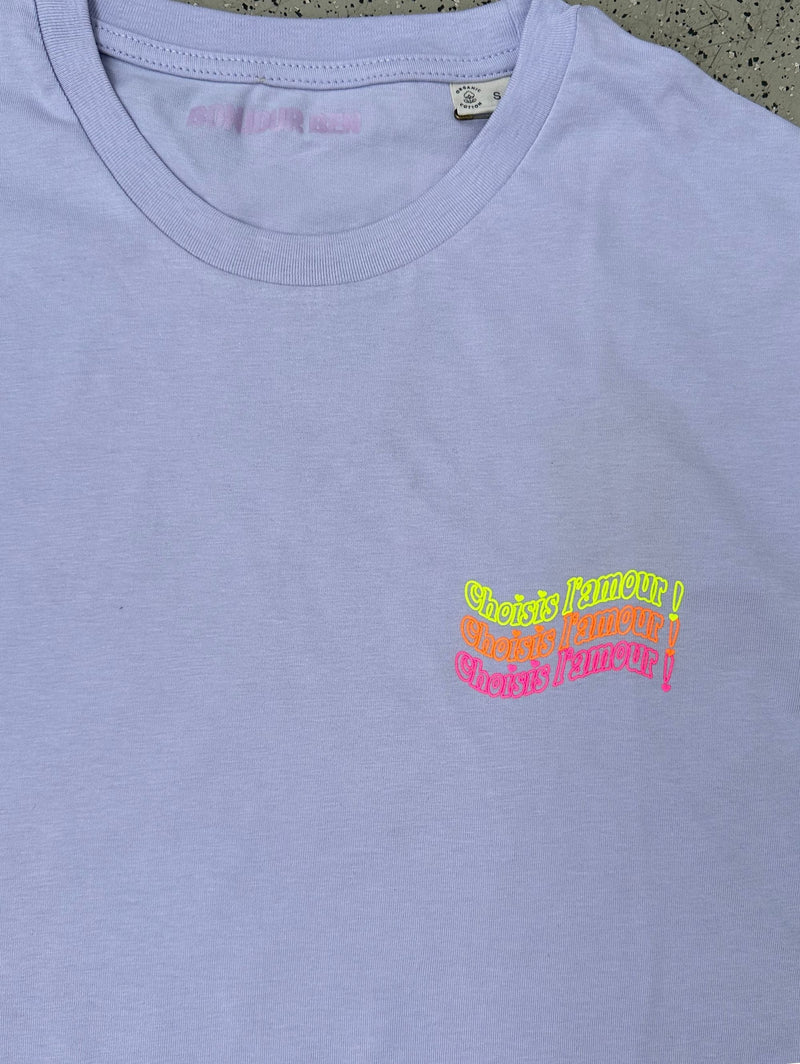 Choisis l'amour! T-Shirt - Flieder / Neon