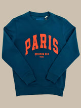 PARIS Sweatshirt - Petrol / Neon Orange