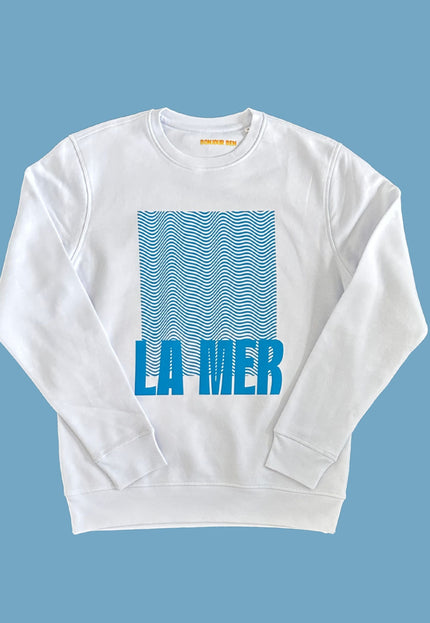 La Mer Sweatshirt - Weiß / Aqua