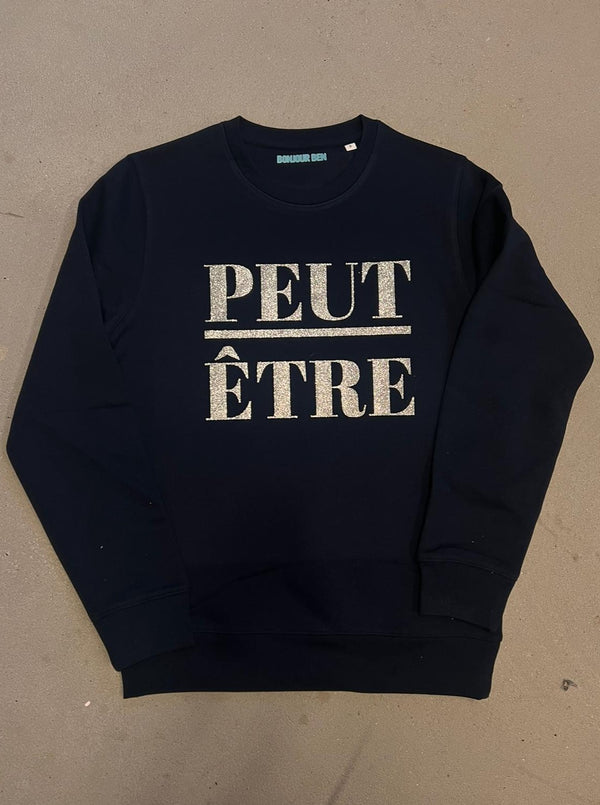 Peut Être Sweatshirt - Dunkelblau / Silber Glitzer