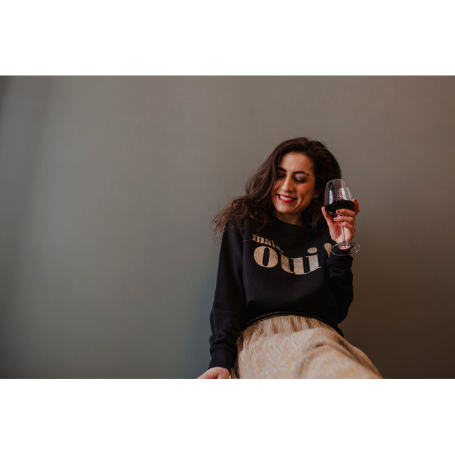 Mais, Oui! Sweatshirt - Schwarz/Glitzer Gold