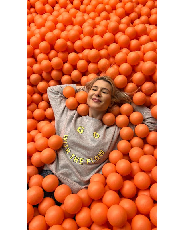 PARADISE HEARTS go with the flow Sweatshirt - Grau/Gelb
