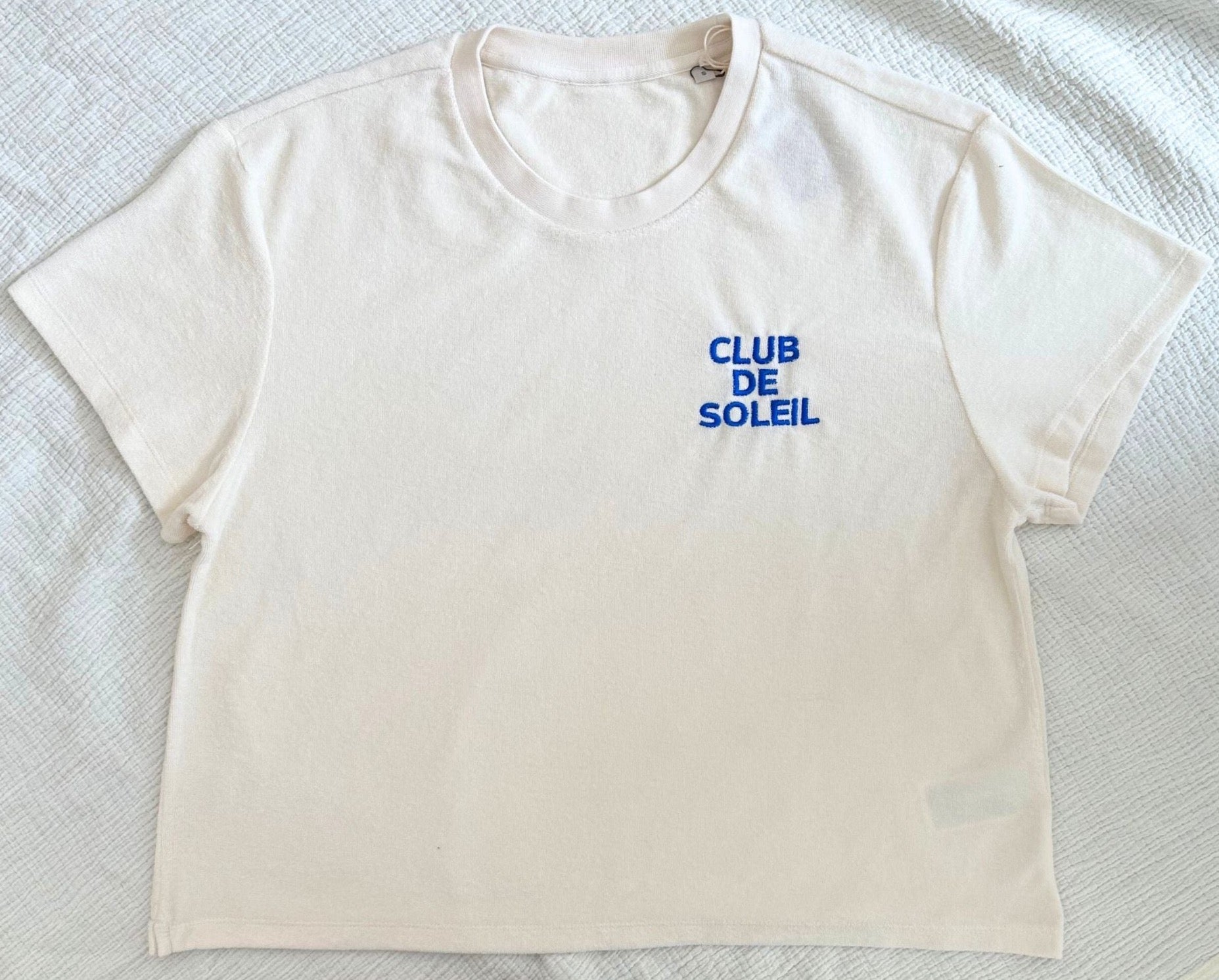 Club de Soleil T-Shirt aus Frottee - Weiß/Blau