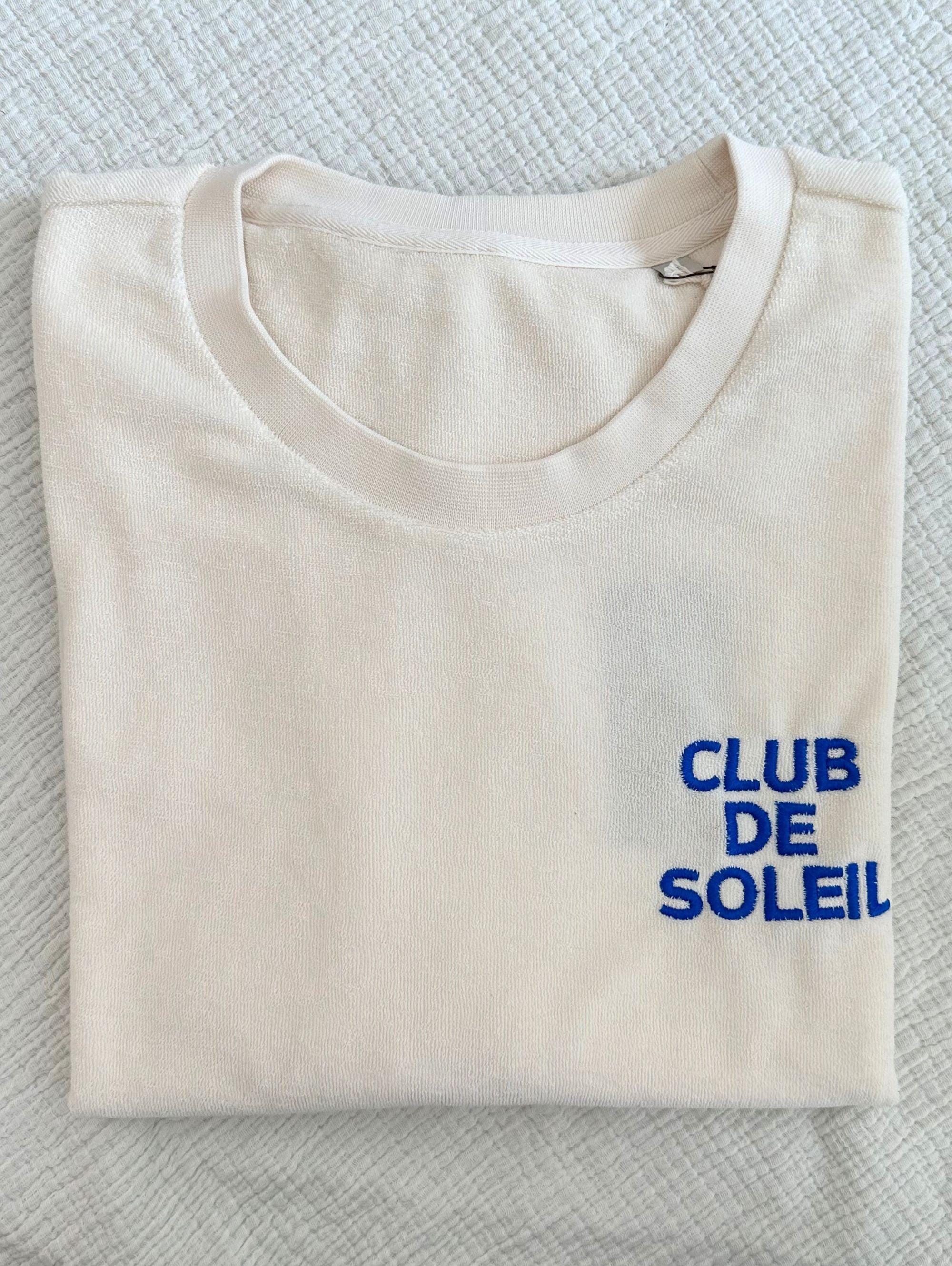Club de Soleil T-Shirt aus Frottee - Weiß/Blau