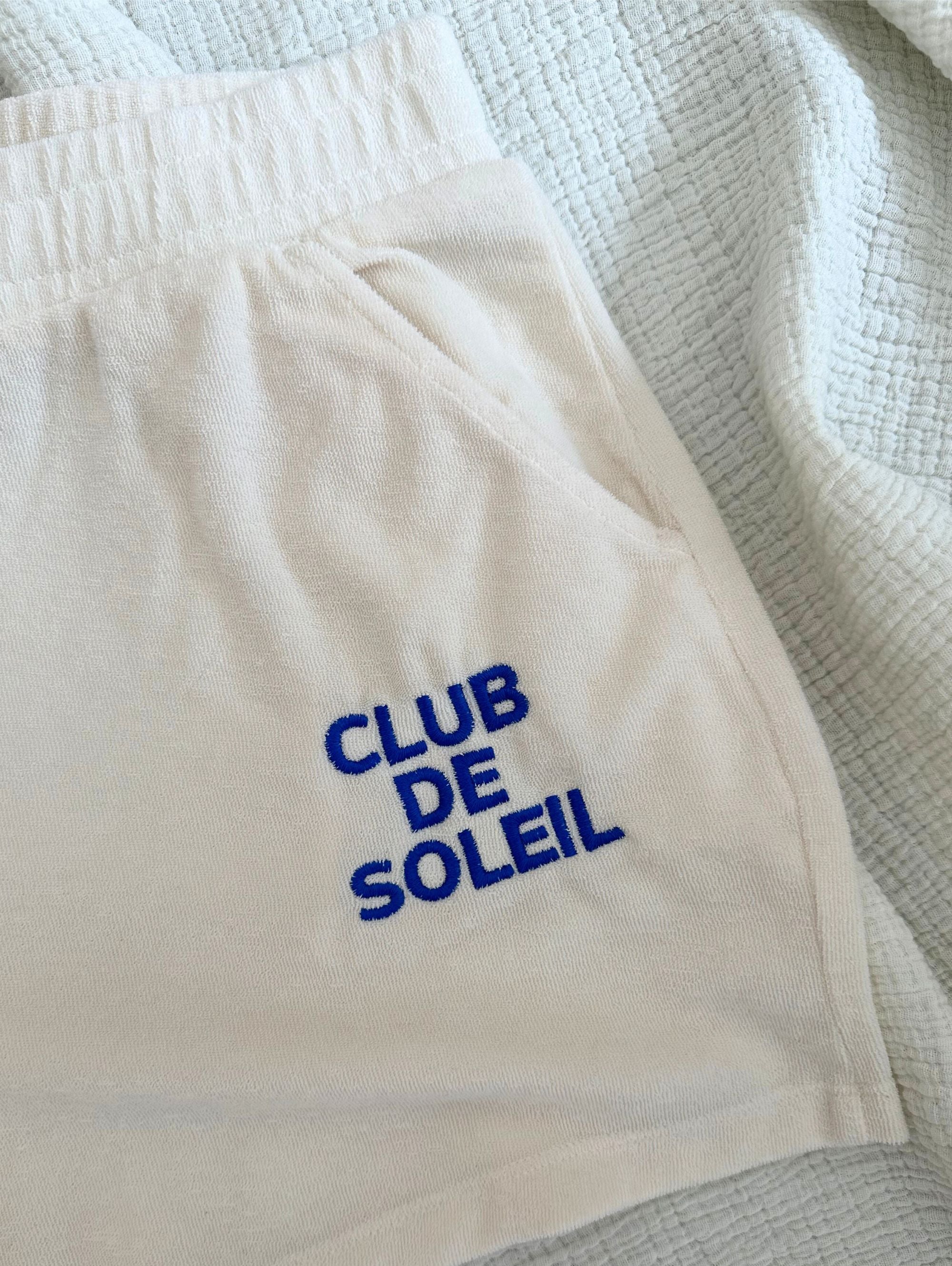 Club de Soleil Shorts aus Frottee - Weiß/Blau