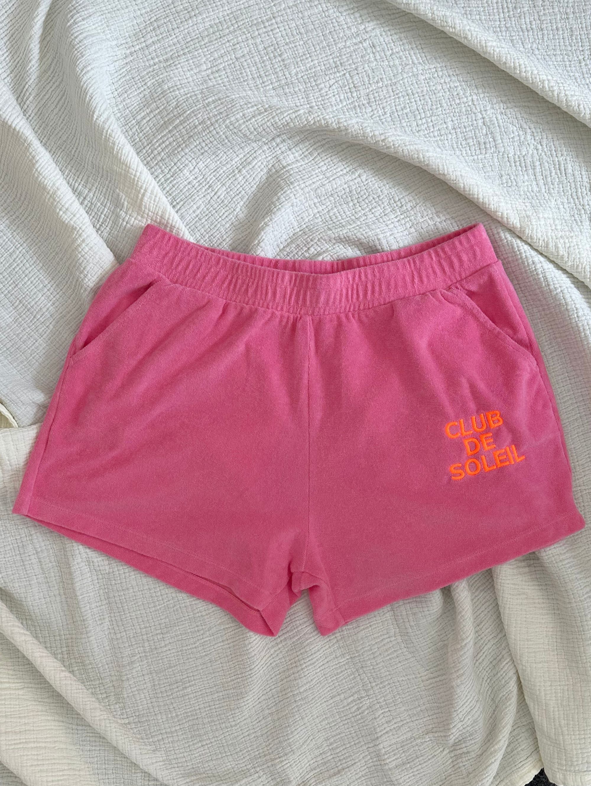 Club de Soleil Shorts aus Frottee - Pink/Neon Orange
