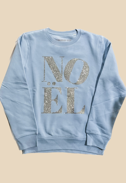 Noël Sweatshirt - Hellblau/Glitzer Silber