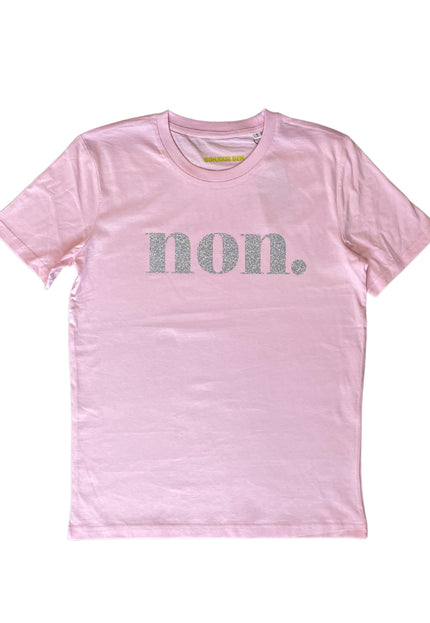 Non. T-Shirt - Rosa/Glitzer Silber