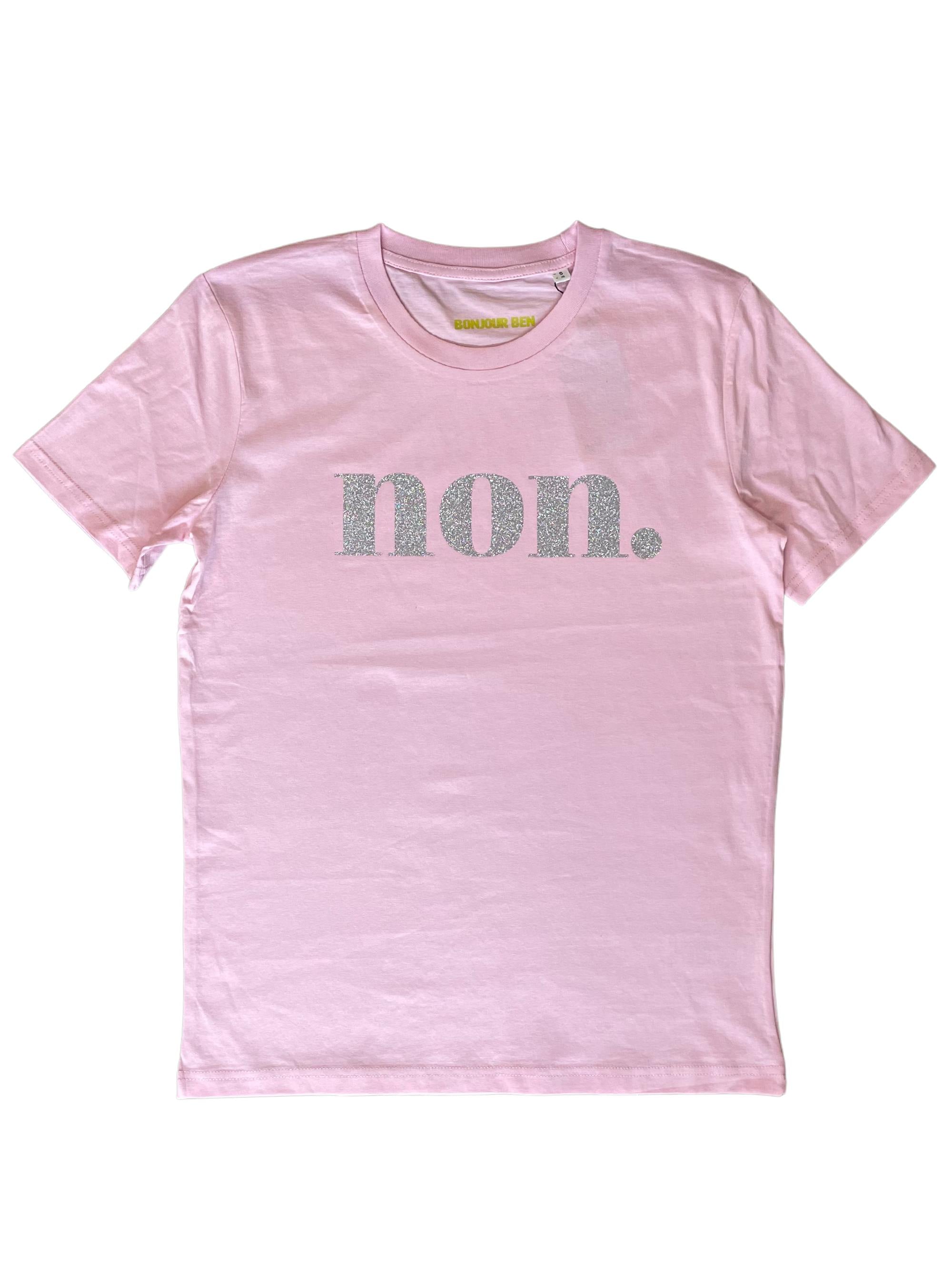 Non. T-Shirt - Rosa/Silber Glitzer