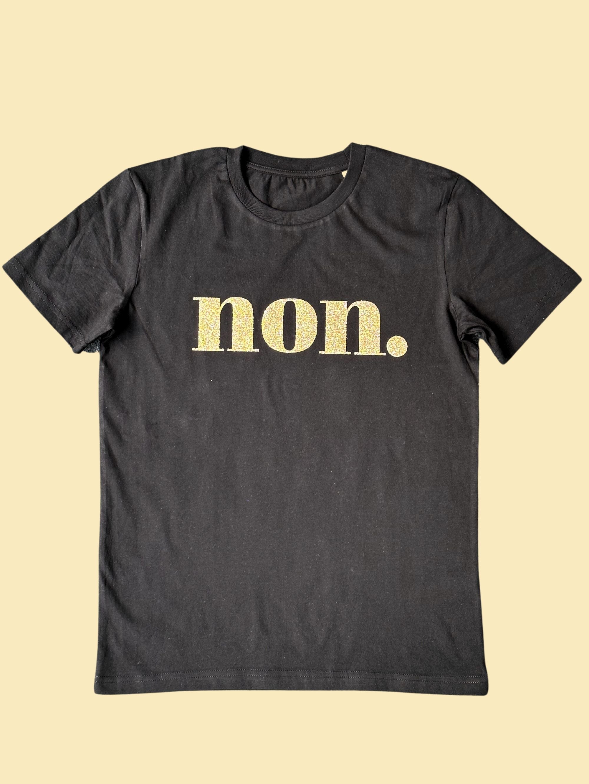 Non. T-Shirt - Schwarz / Gold Glitzer