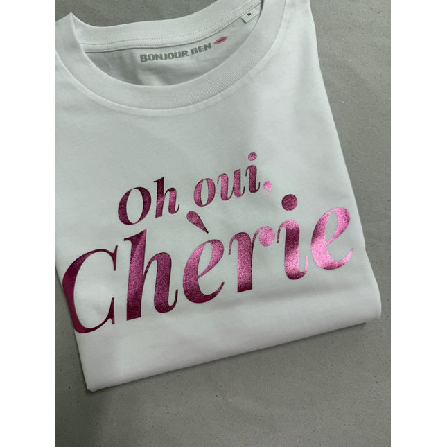 Oh oui, Chérie T-Shirt limited edition / Weiß Metallic