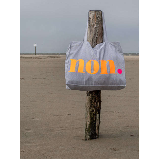 Oui. - Non. Baumwolltasche - Grau/Neon