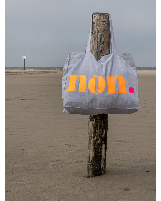 Oui. - Non. Baumwolltasche - Grau/Neon