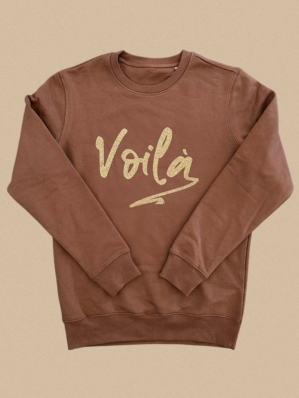 Voilà Sweatshirt - Dark Sand/Gold Glitzer