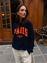 PARIS Sweatshirt - Navy / Neon Orange