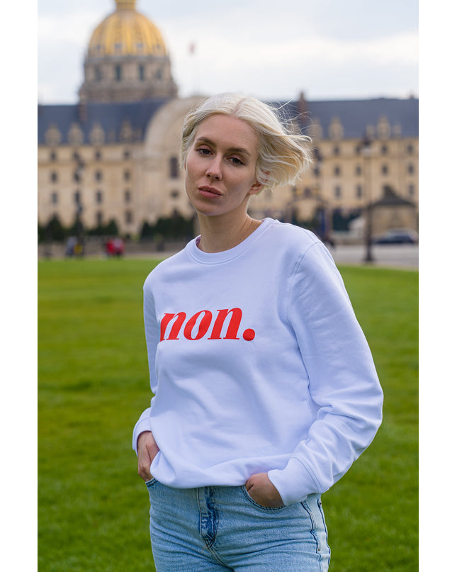 Non. Sweatshirt - Weiß/Rot