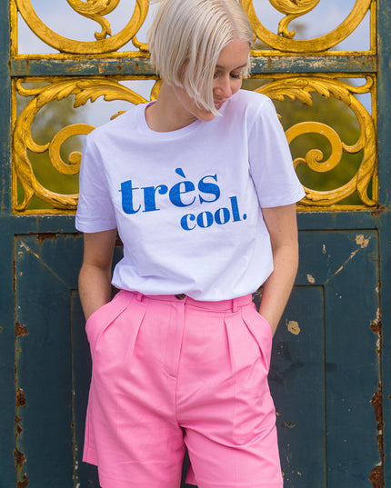 Très Cool T-Shirt - Weiß/Blau Glitzer