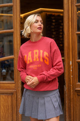 PARIS Sweatshirt - Terracotta / Neon Orange
