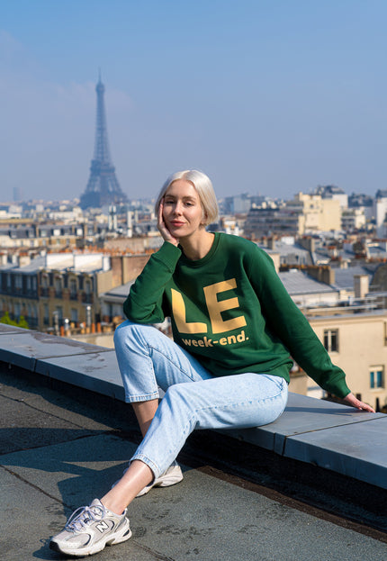 Le Week-end Sweatshirt - Grün/Beige