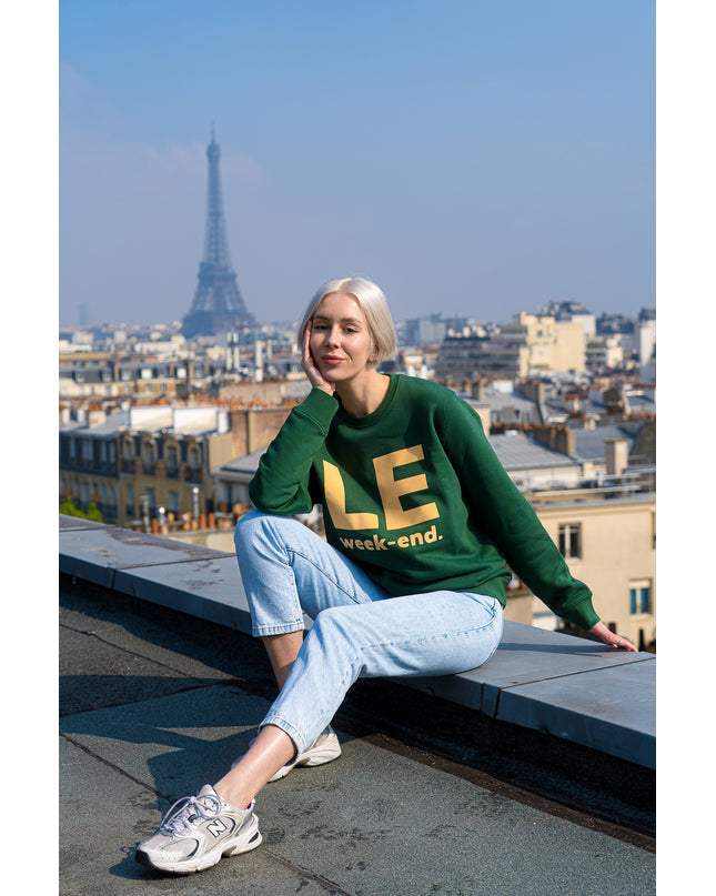 Le Week-end Sweatshirt - Grün/Beige