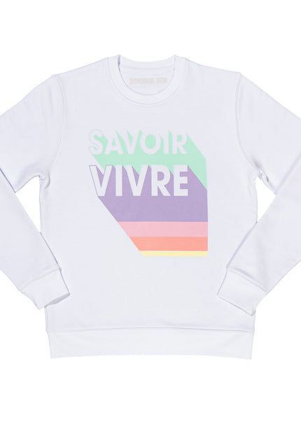 Savoir Vivre Sweatshirt - Weiß/Pastell