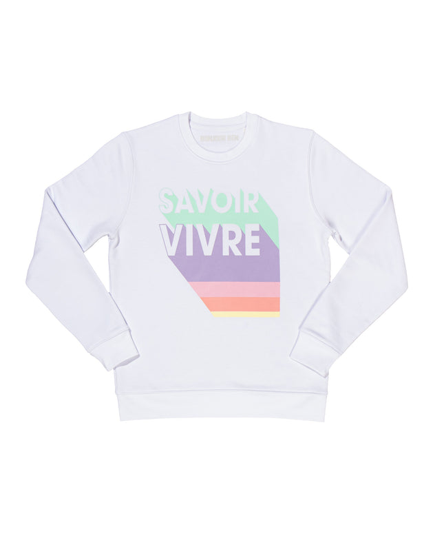 Savoir Vivre Sweatshirt - Weiß/Pastell