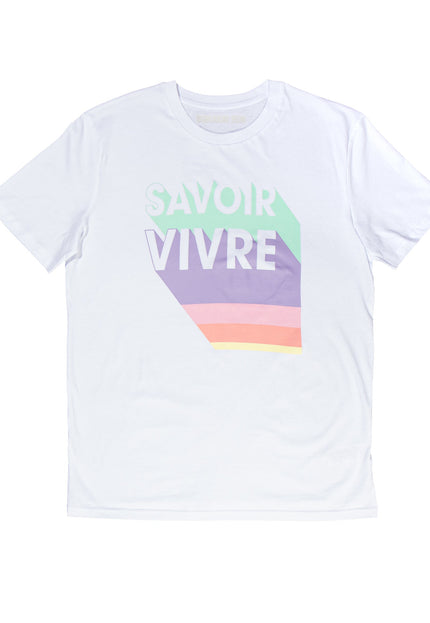 Savoir Vivre T - Shirt / Weiß Pastell