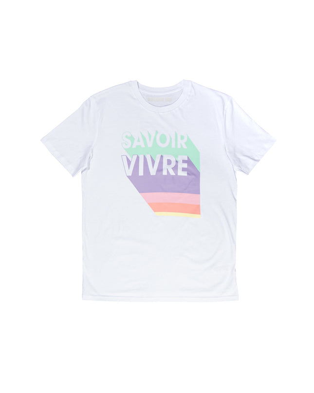 Savoir Vivre T - Shirt / Weiß Pastell