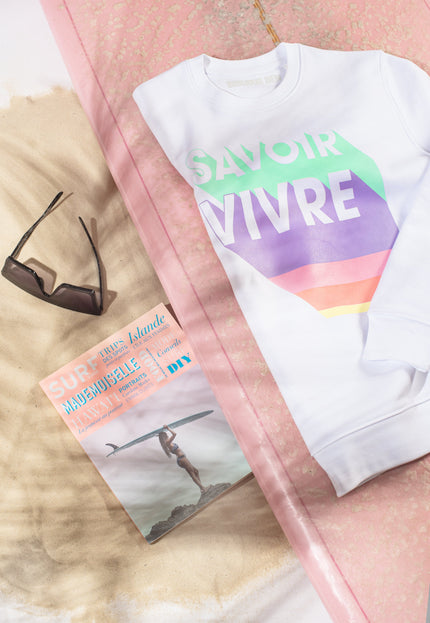 Savoir Vivre Sweatshirt - Weiß/Pastell