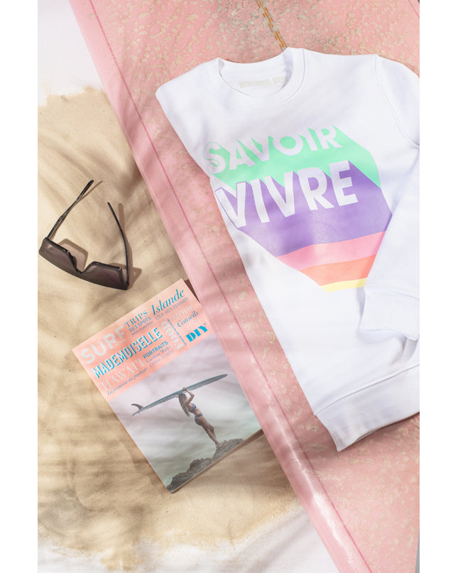 Savoir Vivre Sweatshirt - Weiß/Pastell