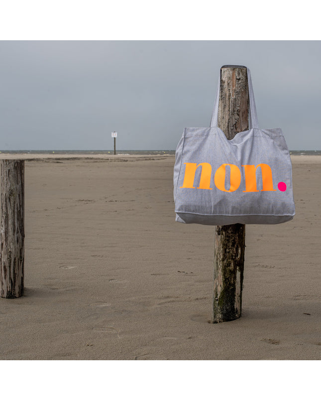 Oui. - Non. Baumwolltasche - Grau/Neon