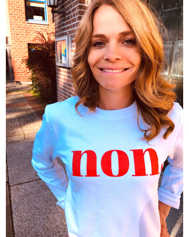 Non. Sweatshirt - Weiß/Rot
