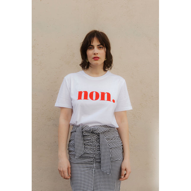 Non. T-Shirt - Weiß/Rot