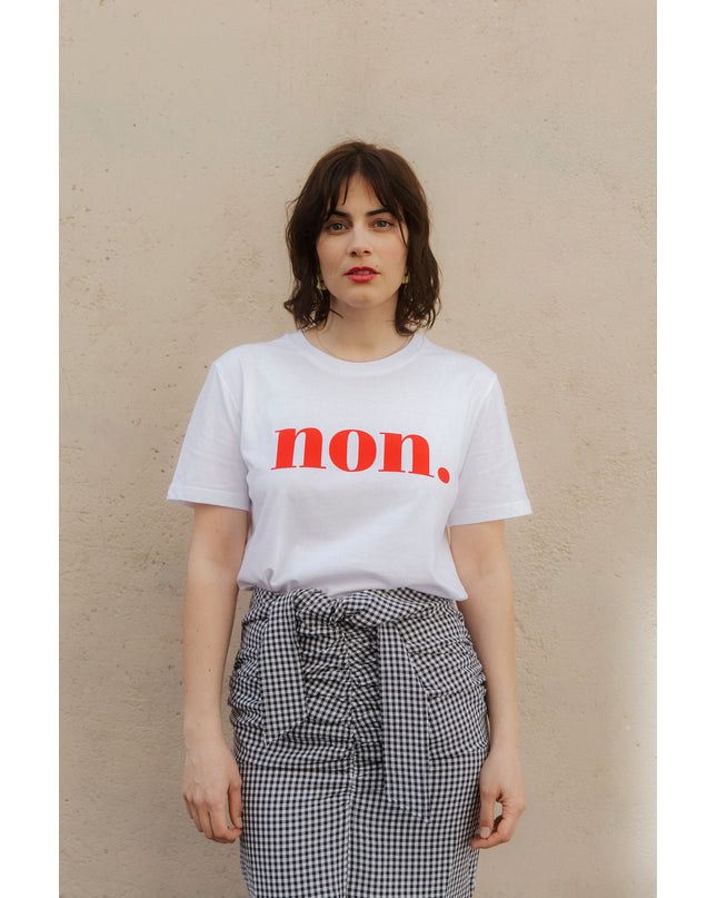 Non. T-Shirt - Weiß/Rot