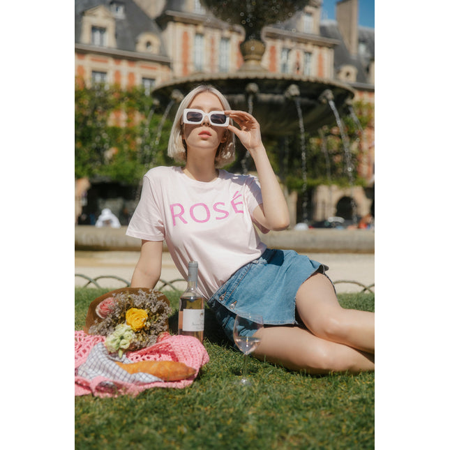 Rosé T-Shirt - Rosa/Glitzer