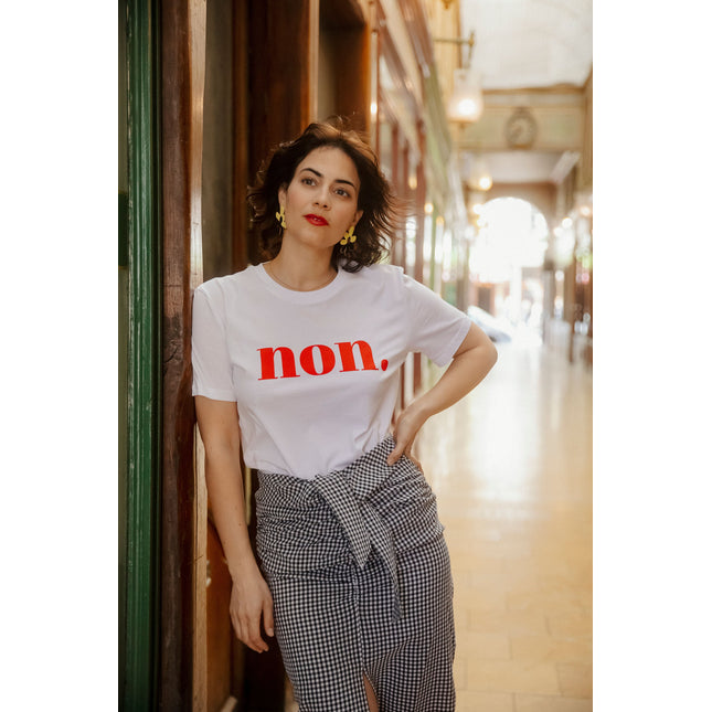 Non. T-Shirt - Weiß/Rot