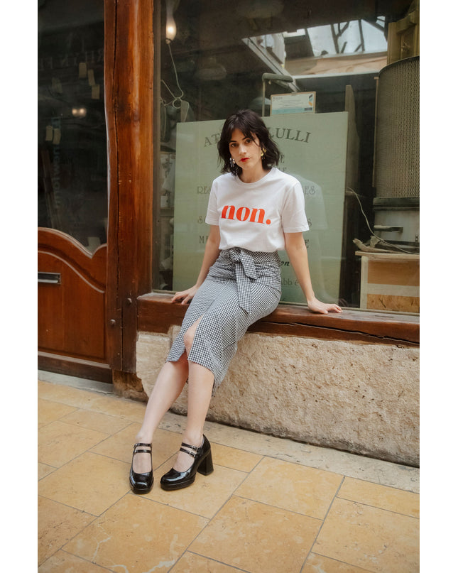 Non. T-Shirt - Weiß/Rot
