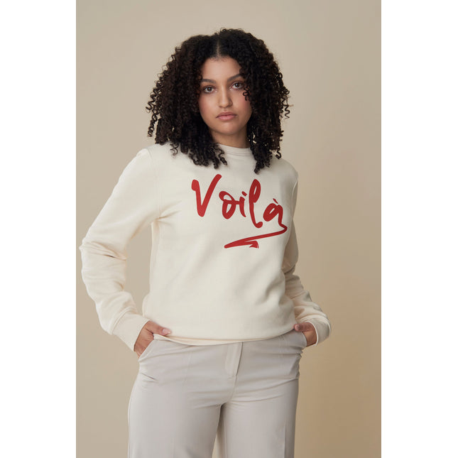 Voilà Sweatshirt - Offwhite/Rot