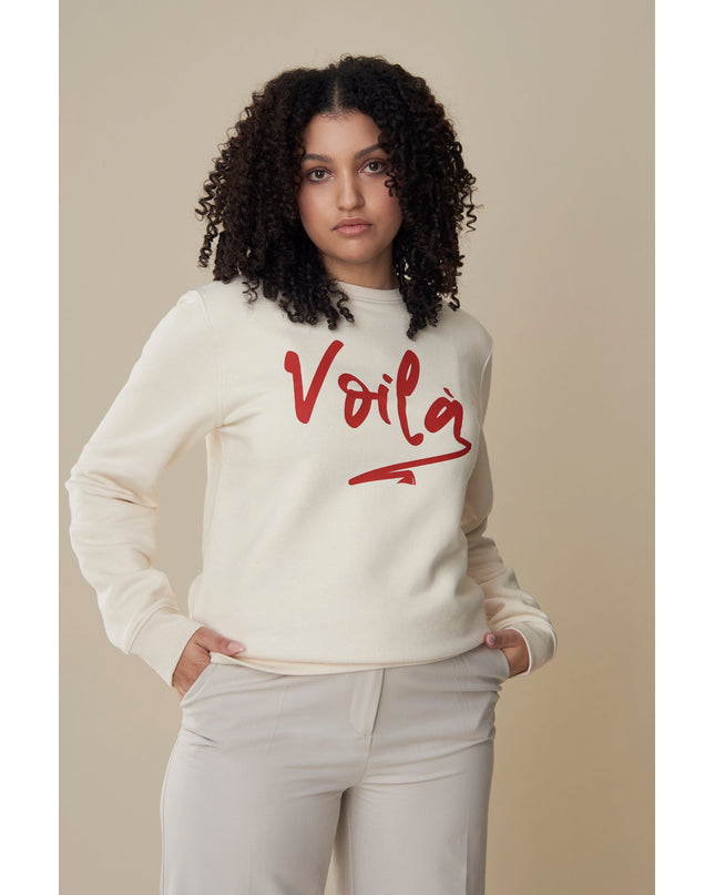 Voilà Sweatshirt - Offwhite/Rot