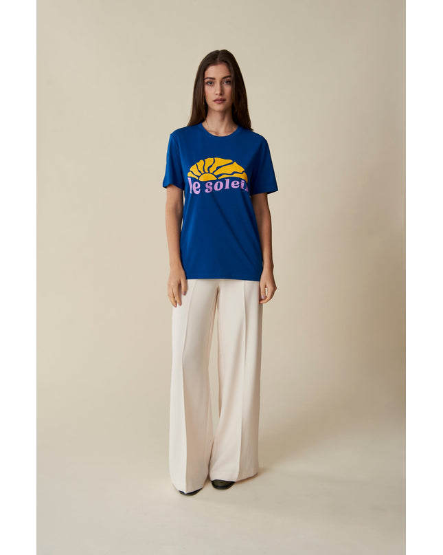 Le Soleil T-Shirt - Blau, Gelb & Flieder