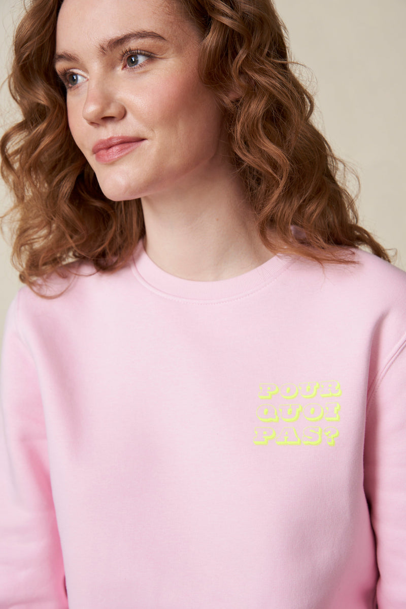 Pour Quoi Pas? Sweatshirt - Rosa/Neon Gelb