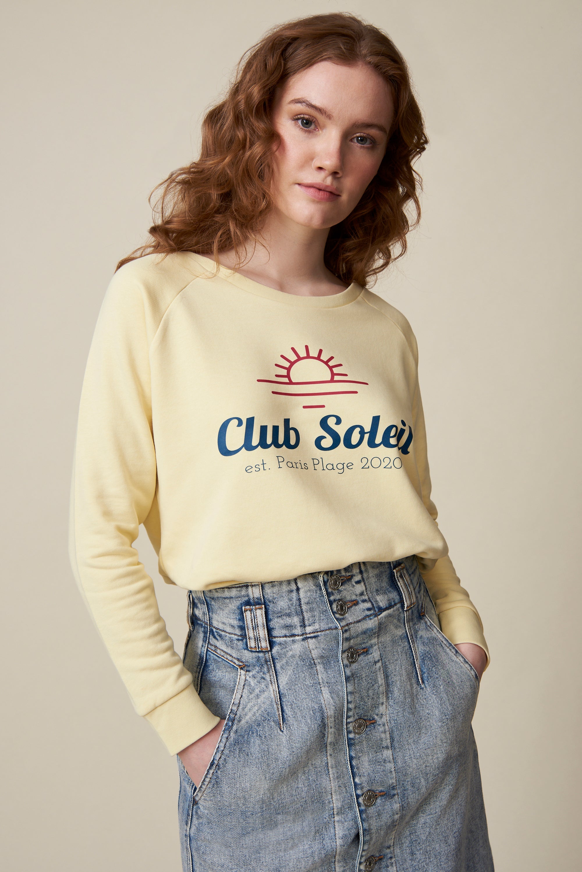 BONJOUR BEN Club de Soleil Sweater - light yellow