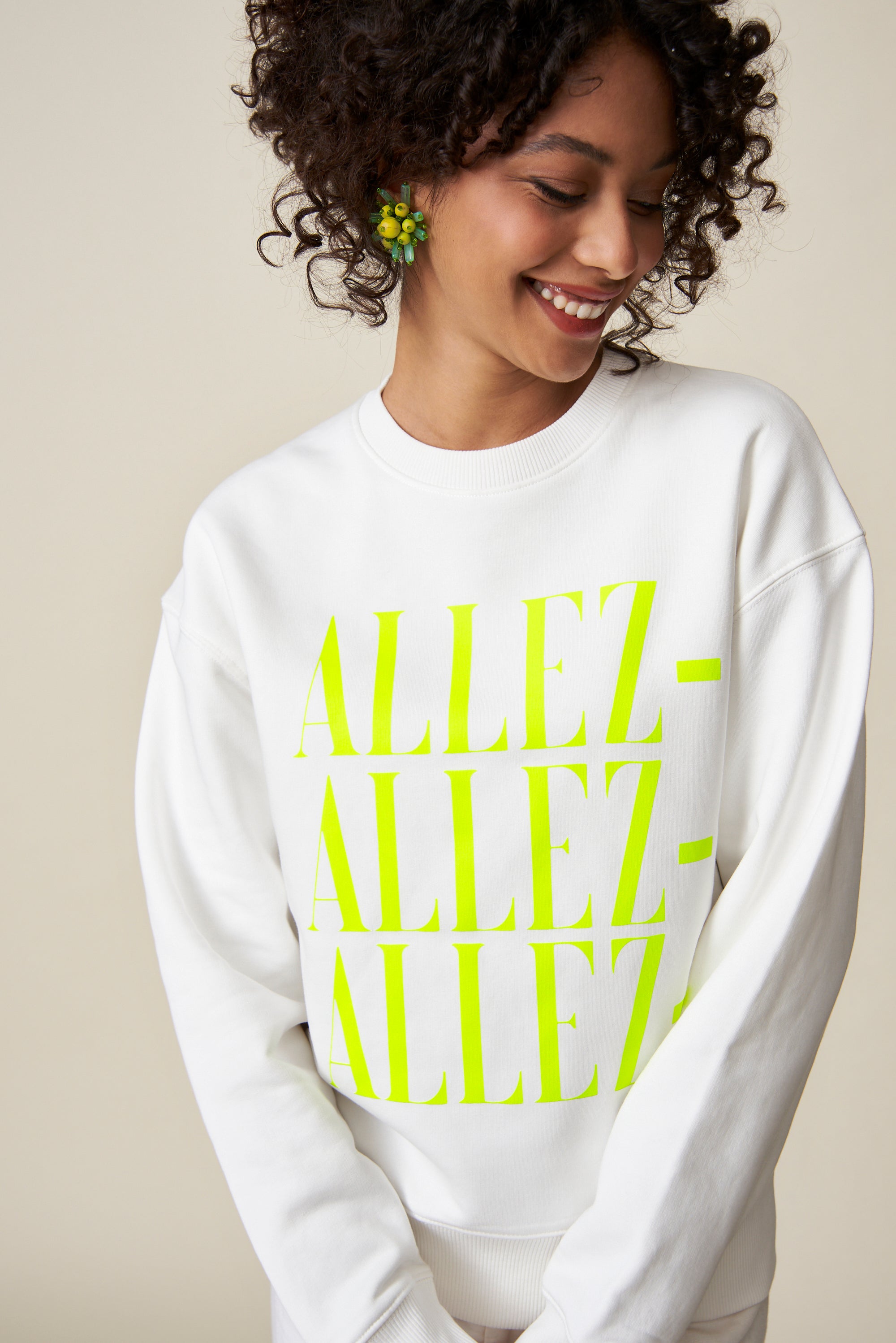 ALLEZ-ALLEZ-ALLEZ Sweater I offwhite & neongelb