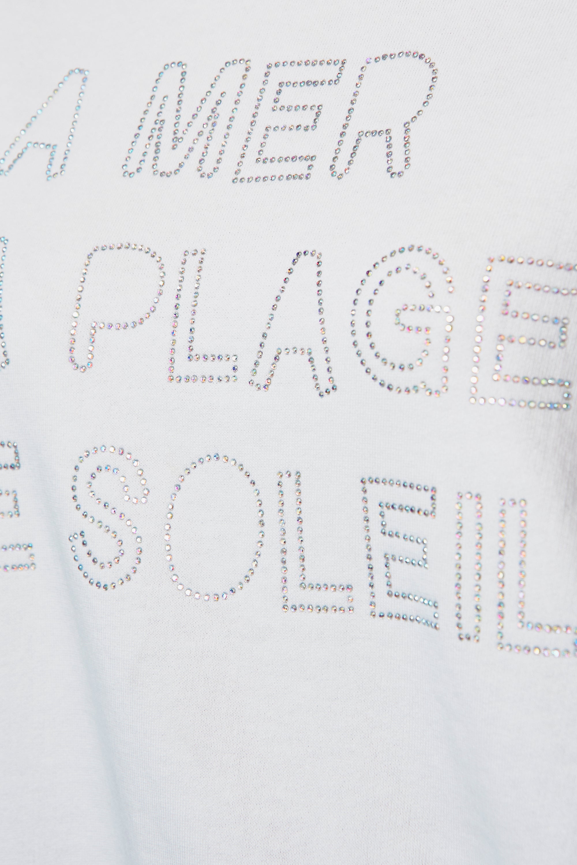 LA MER, LA PLAGE, LE SOLEIL Sweatshirt - Weiß/ Strass