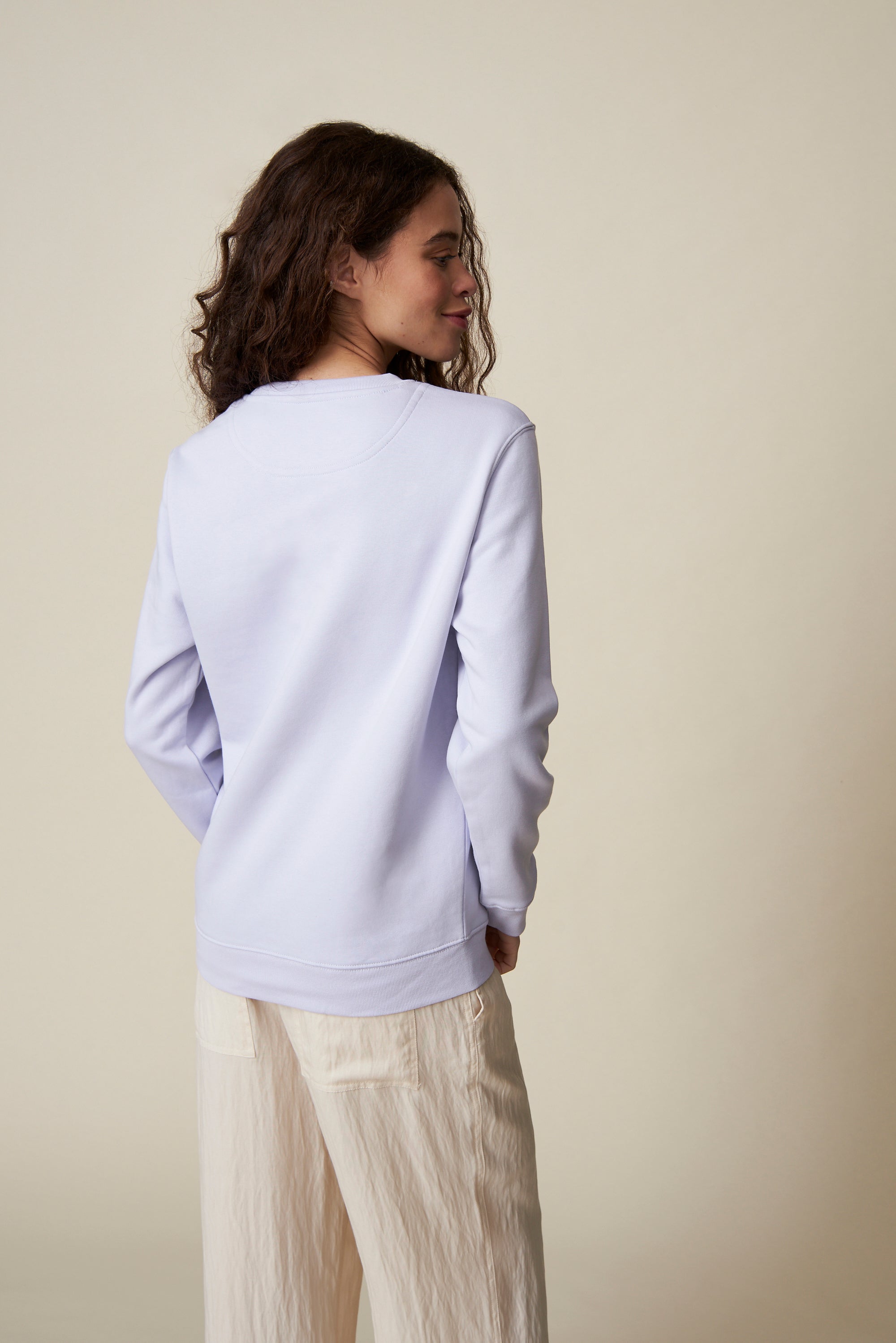 Merci, chérie Sweatshirt - Flieder/ Neon Orange
